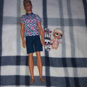 Lol doll and skateboard and barbie doll (boy)